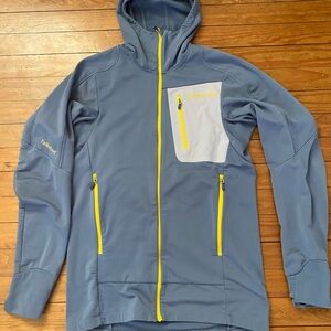 Norrona Men’s Falketind Power Grid Fleece Hoodie Small Gray Blue